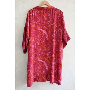 Kimono Largo de Seda Transpirable con Parches para Mujer, Talla Grande, Estilo Boho de Lujo, Ropa de Dormir, Bata Suave hasta el Tobillo - Product Image 5