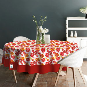 Nappe ronde moderne en coton 100% pur, motif floral tissé, imperméable et anti-taches pour salle à manger/cuisine - Product Image 5