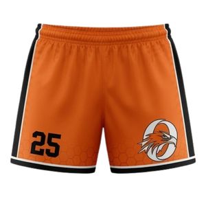 Pantalones Cortos de Lacrosse Unisex Naranja y Negro, de Poliéster, Ajuste Atlético, Ropa Deportiva Ligera, Uniforme de Equipo, Ropa para Entrenamiento y Juego - Product Image 1