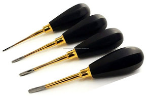 Dental Extraction Elevators 4 Pcs Silver Ergonomic Grip Gold Plated Stainless Steel Manual Surgical Tooth Root Elevator - Product Image 3