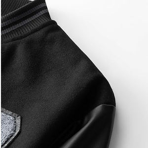 Chaqueta Varsity para Hombre, Mezcla de Algodón y Nailon, Paneles Texturizados en los Brazos, Estilo Béisbol Universitario, Detalle Acolchado, Estilo Urbano en Contraste - Product Image 4