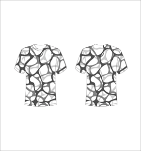 เสื้อยืดลายคลื่นสีน้ำเงินสำหรับผู้ชาย เสื้อยืดคอกลมแขนสั้นลำลองสไตล์สตรีทแวร์ - Product Image 2