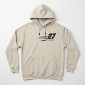 เสื้อฮู้ดผู้ชายแบบมีกระเป๋า ผ้าฟลีซ พิมพ์ลายกราฟิกหมายเลข 27 สไตล์นักแข่ง ลำลอง สำหรับฤดูหนาว รับผลิตแบบ OEM ODM - Product Image 1