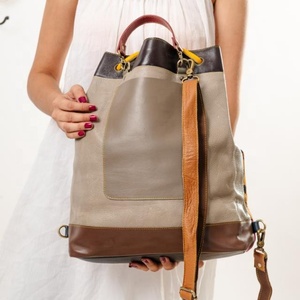 LW Genuine Cow Hide <b>Leather</b> Women's <b>Backpack</b> Bohemian Rock Insulated Portable <b>Laptop</b> Bag PVC Water Resistant Dress National - Product Image 4