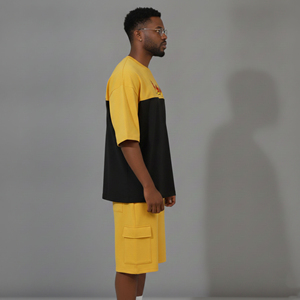 Ensemble d'été pour homme, vêtements décontractés tendance, ensemble court 2 pièces, costumes de sport, chemises, shorts, coupe régulière, imprimé uni, 100% coton - Product Image 5