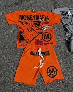 New in Men's Breathable Summer Twin <b>Set</b> 100% Cotton <b>Knitted</b> Streetwear Short Tracksuit T-Shirt and Shorts Made in Pakistan - Product Image 5