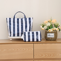 Sac de plage en PVC transparent pour femme, grand format, à rayures, pour le linge, vente en gros