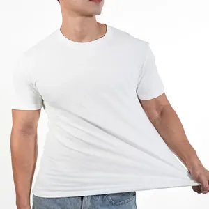 Men's Oversized <b>Long</b> <b>Sleeve</b> <b>White</b> Cotton <b>T</b>-<b>Shirt</b> O-Neck Casual Solid Color Jersey Knit Blank Design - Product Image 4