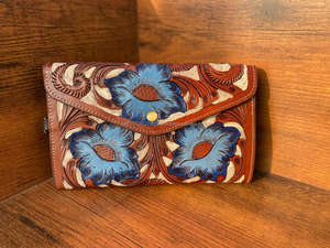 Nouveau 2024 usine en gros femmes à la main en cuir repoussé bandoulière portefeuille à la mode en cuir véritable pochette peau de vache petits sacs à main - Product Image 2