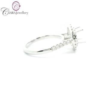 Usine directe 18K AU750 classique Double Halo or blanc 0.56ct diamant naturel rond mariage et anniversaire fête bague montage - Product Image 4