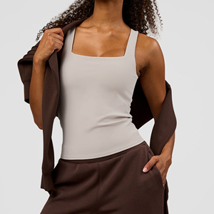 Top Deportivo Corto de Yoga con Logotipo Personalizado, Cuello Cuadrado, para Mujer - Product Image 5