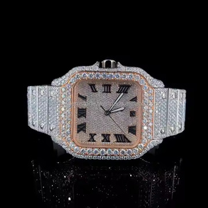 Reloj de Cuarzo Royal Iced Out con Diamantes de Moissanita para Hombre, Reloj de Pulsera de Lujo Premium con Incrustaciones Brillantes - Product Image 1