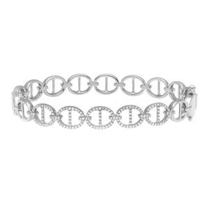 Bracelet Classique en Or Massif 18K Plaqué Or 10K, Chaîne Tennis à Maillons, Sertissage de Pierres Naturelles, Design Géométrique, Unisexe, Quotidien - Product Image 3