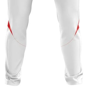 Men <b>White</b> Red Sublimated <b>Cricket</b> Trousers Polyester Sports Pants Performance Team Wear Match Training Athletic Apparel - Product Image 4