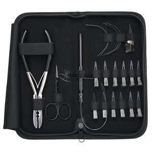 Kit d'outils de pose d'extensions capillaires en acier inoxydable de qualité supérieure, dissolvant de kératine, pince à micro-anneaux, boucle de traction, aiguilles de type C - Product Image 4