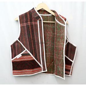 Boho Style Vintage Short Cotton Vest Coat <b>Women</b> Embroidered Suzani <b>Waistcoat</b> Kantha Jacket Summer Bohemian Hippie - Product Image 3