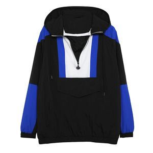 Veste coupe-vent Beta Phi Sigma noire, bleu roi et blanche, avec fermeture éclair, imperméable, légère, poches, ajustement réglable, style grec - Product Image 1