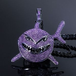 Luxuriöser 3D Iced Out Runder Brillantschliff Channel-Set IVVS Moissanit Hip Hop Fisch Benutzerdefiniertes Logo Tier-Anhänger 925 Silber Unisex - Product Image 2