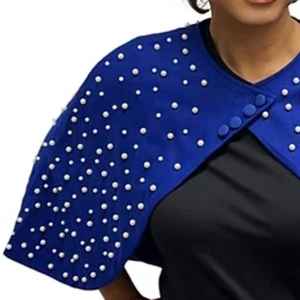 Cardigan Royal Perle pour Femme, Manches Longues Perlées, Élégant Châle de Soirée, Écharpe de Cérémonie, Couverture Tendance pour Événements Formels, en Acrylique Personnalisable - Product Image 6