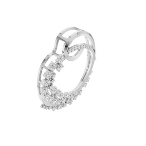 Aarinya - Colgante y Dijes de Lujo de Oro de 9K con Diamantes Cultivados en Laboratorio, Diseño de Círculo en Espiral con Corte Brillante - Product Image 5