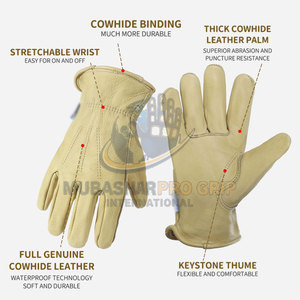 Guantes Profesionales de Cuero para Trabajo Pesado con Cuero de Calidad y Diseño Práctico - Product Image 2