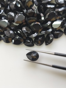 Natural <b>Black</b> Spinel 9x7MM Pear Cut Best Quality Loose Gemstone for Jewelry Making - Product Image 4