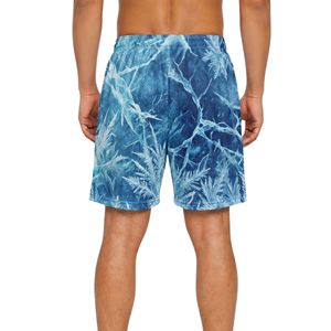 Breathable Quick Dry Ice Crystal Print Mesh Shorts Men Blue Loose Fit Bottoms Basketball Gym Wear Double <b>Layer</b> Shorts - Product Image 2