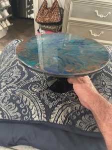 Luxury Resin <b>Cake</b> <b>Stand</b> with <b>Marble</b> Effect for Home Kitchen Serving - Product Image 6