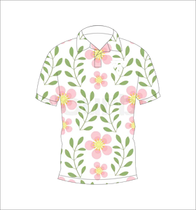 Chemise de golf pour homme personnalisée à imprimé floral style hawaïen, manches courtes, décontractée, respirante, légère, en tissu tricoté, pour l'été - Product Image 1