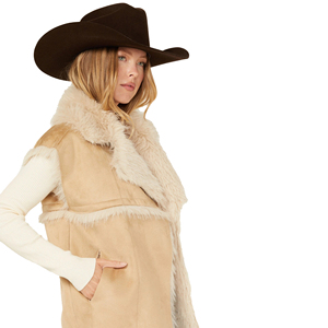 Women's Boutique Leather <b>Vest</b> Genuine Lambskin Private Label Factory Price Wholesale Manufacturer - Product Image 2