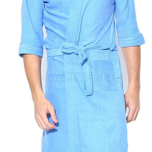 Peignoir pour homme à manches longues, en coton doux et respirant, avec poches, pour la maison, l'hôtel, le spa, la douche, la station balnéaire et le salon, ceinture réglable - Product Image 6
