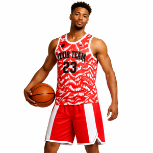 Ensemble d'uniformes de basket-ball personnalisés pour hommes, avec maillot sans manches et short, taille élastique respirante, vêtements de sport professionnels pour l'entraînement - Product Image 6