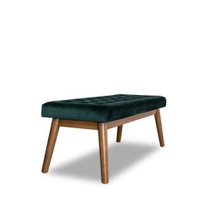 Banco Moderno Delilah de Terciopelo Verde, Elegante Taburete o Otomana - Product Image 5