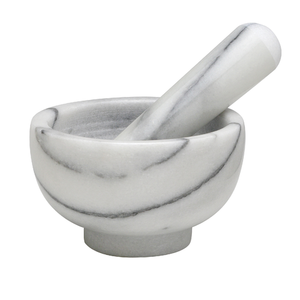 Juego de Mortero y Pilón de Mármol Natural Resistente, Molinillo Manual de Especias para Ajo, Jengibre, Hierbas y Masala - Product Image 1