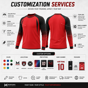 เสื้อเจอร์ซีย์ฝึกซ้อมแขนยาวสำหรับผู้ชายแบบกำหนดเอง แห้งเร็ว น้ำหนักเบา พิมพ์ลายแบบซับลิเมชั่น เสื้อกีฬาแขนยาวสำหรับทีม ออกกำลังกาย ฝึกซ้อม OEM - Product Image 4