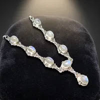 Collier artisanal en argent sterling 925 avec pierre de lune arc-en-ciel, bijoux en pierres précieuses naturelles, élégant artisanat indien, chaînes de mode