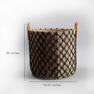 Set Of 3 Natural Black Seagrass Rattan Tassel <b>Storage</b> <b>Basket</b> Handmade <b>Storage</b> <b>Basket</b> Wholesale eco-friendly Made in Viet Nam - Product Image 4