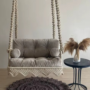 Macrame Hammock <b>Chair</b>, <b>Large</b> Macrame Round Swing, Hanging Cotton Macrame Hammock <b>Chair</b> - Product Image 1