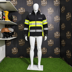 High Visibility Safety Jacket Waterproof Reflective Work Wear <b>Winter</b> Warm Hi Vis Coat with Detachable - Product Image 4
