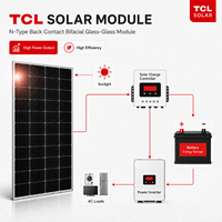 Panel Solar Monocristalino Tipo N de Doble Vidrio Bifacial con Tecnología Shingled TCL 705W 720W, Módulo Solar Fotovoltaico para Proyectos de Energía a Gran Escala