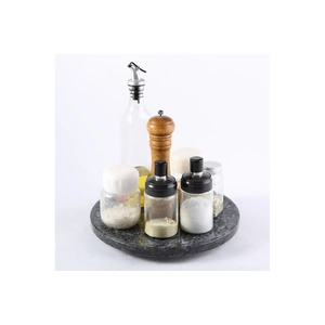Bandeja Giratoria de Mármol Negro Ideal para Artículos Esenciales de Cocina, Decoración de Mesa de Comedor y Almacenamiento en Encimeras, Venta al por Mayor desde India - Product Image 2
