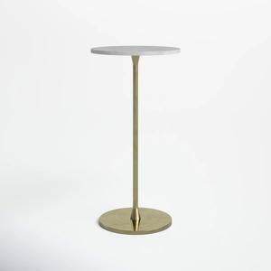 Elegante Mesa Auxiliar Delgada con Base Redonda y Robusta, Soporte Compacto para Decoración de Sala de Estar Contemporánea y Bares - Product Image 2