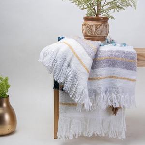Decorative Handwoven Cotton <b>Sofa</b> <b>Throw</b> With Boho Style With Tassel Perfect <b>For</b> Modern Rustic Home Decor - Product Image 4