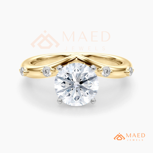 แหวนเพชรโมอิสซาไนต์ทรงกลมชุบทอง 18K เพชรเพาะเลี้ยงสำหรับเจ้าสาว เครื่องประดับผู้หญิง สหรูหรา ของขวัญจากสหรัฐอเมริกา - Product Image 6