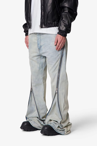 Jeans de Mezclilla para Hombre de Alta Calidad, Personalizados, de Algodón, Marca Americana de Estilo Urbano, Cómodos, Corte Ajustado, Estilo Y2K, con Cierres, Lavado Azul - Product Image 5