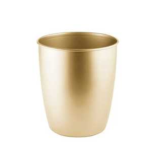 Skies Trader Wholesale Modern Bronze Metal Wastebin Round Metal Trash Can Small Office Garbage <b>Bin</b> Metal Dustbin Storage Bucket - Product Image 2