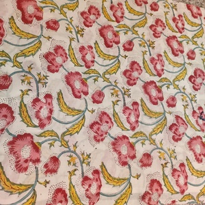 ผ้าพิมพ์ลายบล็อกทำด้วยมือทำจากผ้าฝ้าย100% จากโรงงานผ้าอินเดียงานแฮนด์เมดวัสดุพิมพ์บล็อกสำหรับขายส่ง - Product Image 5