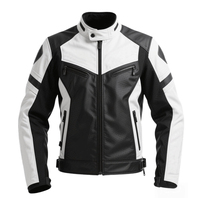 Chaqueta de Motociclista de Cuero Genuino para Hombre, a la Moda, con Protecciones Certificadas, para Carreras y Pista