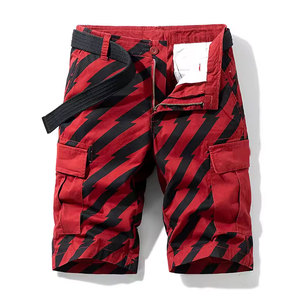 Shorts cargo pour homme, taille mi-haute, respirants, en toile, avec poches, fermeture à cordon, séchage rapide, 100% coton, style décontracté - Product Image 3