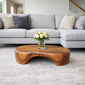 Mesa de Centro Moderna Luxali de Madera Maciza para Sala de Estar, Hecha a Mano con Madera Natural Ecológica, Diseño Único y Duradero - Product Image 1